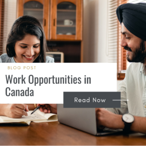 A map of Canada with diverse job icons representing work opportunities