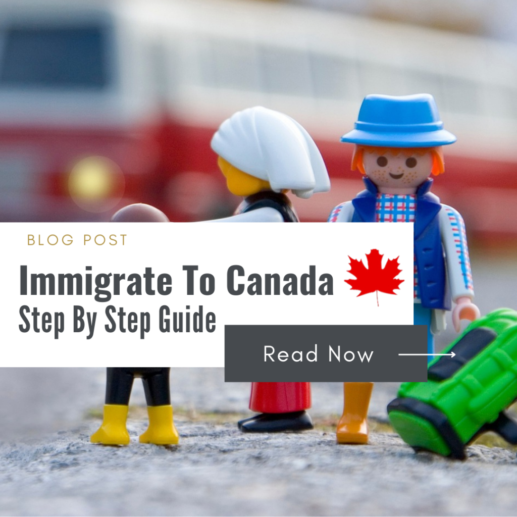 Illustration showing the steps to immigrate to Canada